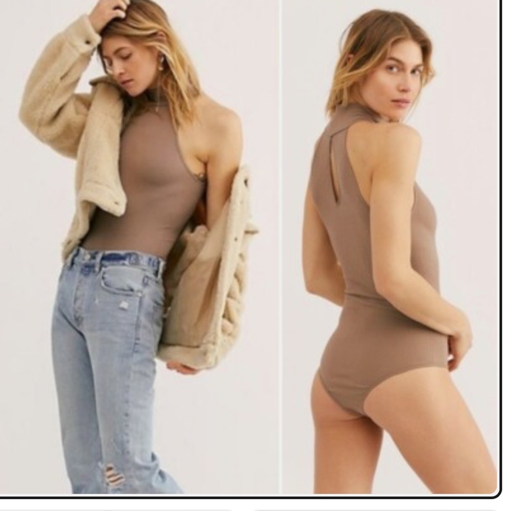 Free people my way Taupe Sleeveless Bodysuit